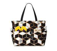 AYYQWE Sac fourre-tout de plage imprimé marbre 3D élégant sac de week-end sac réutilisable léger gym pique-nique camping femmes hommes