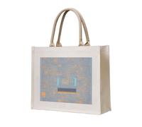 AYYQWE Sac fourre-tout élégant avec code de programmation, réutilisable, respectueux de l'environnement, en toile, voyage, plein air, tous les jours