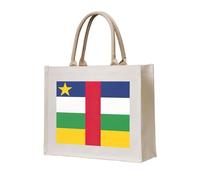 AYYQWE Sac fourre-tout élégant avec imprimé drapeau de l'Afrique centrale - Réutilisable - Respectueux de l'environnement - En toile - Pour voyage en plein air