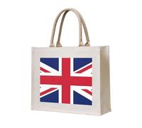 AYYQWE Sac fourre-tout élégant avec imprimé drapeau du Royaume-Uni réutilisable en toile respectueuse de l'environnement pour les voyages en plein air au quotidien
