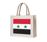 AYYQWE Sac fourre-tout élégant avec motif drapeau de la République arabe syrienne, réutilisable, respectueux de l'environnement, toile pour voyage, plein air, tous les jours