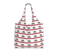 AYYQWE Sac fourre-tout extra large en toile avec imprimé drapeau de l'État de Californie pour le quotidien, les voyages, les w nds, les escapades