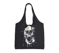 AYYQWE Sac fourre-tout extra large en toile avec imprimé tête de mort fantôme horreur pour le quotidien, les voyages, les w nds, les escapades