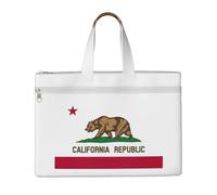 AYYQWE Sac fourre-tout unisexe en toile avec imprimé drapeau de l'État de Californie, pour le shopping, le bureau, les voyages, la plage