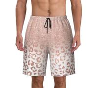 AYYQWE Short de bain léger et respirant pour homme avec imprimé paillettes or rose, Noir , M
