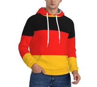 AYYQWE Sweat à capuche décontracté pour homme avec imprimé drapeau de l'Allemagne pour l'hiver, l'automne, le printemps pour l'extérieur, les voyages, un usage quotidien, Noir , 3XL