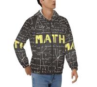 AYYQWE Sweat à capuche pour homme avec imprimé mathématiques et ample respirant pour le travail décontracté, Noir , L