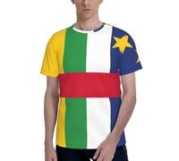 AYYQWE T-shirt à manches courtes pour homme Motif drapeau de l'Afrique centrale, Noir , XXL
