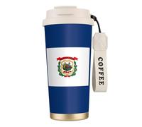 AYYQWE Tasse de voyage en acier inoxydable avec drapeau de l'État de Virginie-Occidentale pour boissons chaudes et froides Utilisation quotidienne