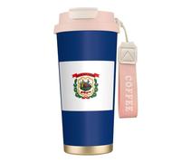 AYYQWE Tasse de voyage en acier inoxydable avec drapeau de l'État de Virginie-Occidentale pour boissons chaudes et froides Utilisation quotidienne