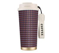 AYYQWE Tasse de voyage en acier inoxydable avec drapeau de Porto Rico pour café, thé, eau, boissons chaudes et froides, usage quotidien