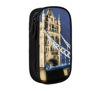 AYYQWE Tower Bridge in London Trousse à crayons pratique multi-compartiments pour bureau, voyage, école, art quotidien, Noir , Taille unique, Poche de rangement