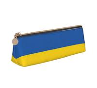 AYYQWE Trousse à crayons avec motif drapeau de l'Ukraine - Grande capacité - Triangle - Avec fermeture éclair - Pour maquillage, école, collège, blanc, Taille unique