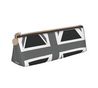 AYYQWE Trousse à crayons avec motif drapeau national du Royaume-Uni - Grande capacité - Triangle - Fermeture éclair - Maquillage - École - Collège, blanc, Taille unique