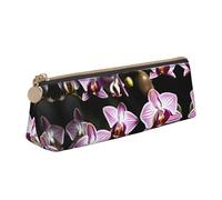 AYYQWE Trousse à crayons avec motif orchidée cloche - Grande capacité - Poche triangulaire zippée - Pour l'école ou le collège, blanc, Taille unique