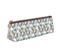 AYYQWE Trousse à crayons avec motif perroquets sur branches - Grande capacité - Triangle - Fermeture éclair - Pour l'école et le collège, blanc, Taille unique