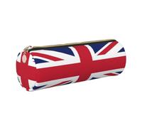 AYYQWE Trousse à crayons cylindrique élégante avec imprimé drapeau du Royaume-Uni, doré, One Size, Organiseur de sac