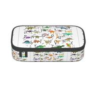 AYYQWE Trousse à crayons élégante et polyvalente avec imprimé dinosaures - 21 x 5 x 9,4 cm - Pour l'école et le bureau, Noir , Taille unique