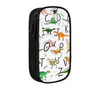 AYYQWE Trousse à crayons élégante et pratique avec imprimé dinosaures pour bureau, voyage, école, art quotidien, Noir , Taille unique, Poche de rangement