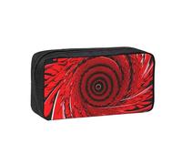 AYYQWE Trousse à crayons grande capacité avec impression spirale et vortex de fleurs rouges