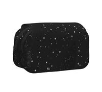 AYYQWE Trousse à crayons légère avec impression scintillante noire élégante pour voyage, bureau, maquillage