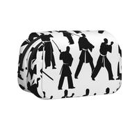 AYYQWE Trousse à crayons légère avec imprimé silhouettes d'arts martiaux - Élégant - Papeterie de voyage - Bureau - Grande capacité