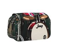 AYYQWE Trousse à crayons légère et élégante avec impression tambour jazz - Pour voyage, bureau, maquillage - Grande capacité