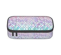 AYYQWE Trousse à crayons polyvalente Motif sirène Rose pastel Violet Aqua Tea 21 x 5 x 9,4 cm, Noir , Taille unique