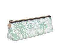 AYYQWE Trousse à crayons pour étudiant - Grande capacité - Avec fermeture éclair - Motif algues vertes - Bleu mer, blanc, Taille unique