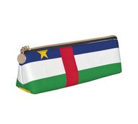AYYQWE Trousse à crayons pour étudiant - Grande capacité - Motif drapeau de l'Afrique centrale - Pochette triangulaire zippée - Pour maquillage - École, blanc, Taille unique