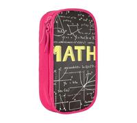 AYYQWE Trousse à crayons pratique avec impression mathématiques multi-compartiments pour bureau, voyage, école, art quotidien, rose, Taille unique, Poche de rangement