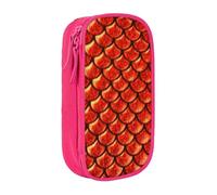 AYYQWE Trousse à crayons pratique avec imprimé écailles de poisson rouge multi-compartiments pour bureau, voyage, école, art quotidien, rose, Taille unique, Poche de rangement