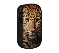 AYYQWE Trousse à crayons pratique avec imprimé léopard multi-compartiments pour bureau, voyage, école, art quotidien, Noir , Taille unique, Poche de rangement