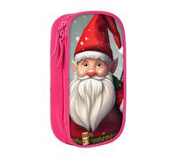 AYYQWE Trousse à crayons pratique avec imprimé nain de Noël - Plusieurs compartiments - Pour bureau, voyage, école, art quotidien, rose, Taille unique, Poche de rangement