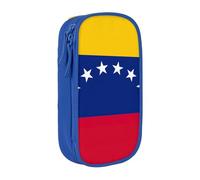 AYYQWE Trousse à crayons pratique avec motif drapeau du Venezuela - Multi-compartiments - Pour bureau, voyage, école, art quotidien, bleu, Taille unique, Poche de rangement