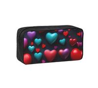 AYYQWE Trousse à crayons romantique avec imprimé cœur rouge, grande capacité, pour bureau, voyage