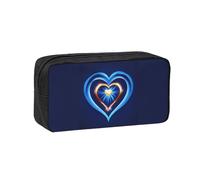 AYYQWE Trousse à crayons spacieuse avec imprimé cœur bleu ciel de grande capacité pour bureau, voyage