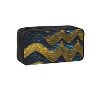 AYYQWE Trousse à crayons spacieuse avec imprimé écailles de dragon - Grande capacité - Pour bureau, voyage