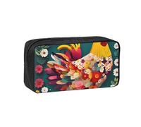 AYYQWE Trousse à crayons spacieuse avec imprimé fleur, cœur, poulet, grande capacité, pour bureau, voyage