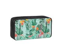 AYYQWE Trousse à crayons spacieuse avec imprimé flore tropicale - Grande capacité - Pour bureau, voyage