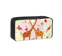 AYYQWE Trousse à crayons spacieuse avec imprimé girafe, cœur, fleur, papillon, grande capacité, papeterie, bureau, voyage