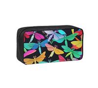 AYYQWE Trousse à crayons spacieuse avec imprimé libellules mignonnes - Grande capacité - Pour bureau, voyage