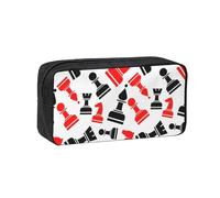 AYYQWE Trousse à crayons spacieuse avec motif d'échecs - Grande capacité - Pour bureau, voyage