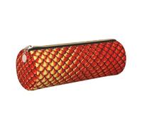 AYYQWE Trousse cylindrique élégante avec imprimé écailles de poisson rouge, doré, One Size, Organiseur de sac