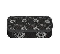 AYYQWE Trousse polyvalente pour étudiant avec symboles Supernatural - Imprimé noir - 21,6 x 5,1 x 9,4 cm - Pour l'école et le bureau, Noir , Taille unique