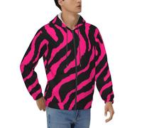 AYYQWE Zebra Tiger Leopard Pink Print Pull à capuche pour hommes avec baggy respirant pour le travail décontracté vêtements de sport, Noir , XL