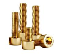 AYYSSM 2~50pcs DIN912 Pure Brass Hex Socket Cap Head Screws M2 M2.5 M3 M4 M5 M6 M8 M10 Allen Key Head Screw Bolt(20mm,M8 (5pcs))