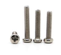 AYYSSM 50/100 pièces M1.2 M1.4 M1.6 M2.5 M2 M3 M4 nickelé Croix encastré Rond vis à tête cylindrique vis Phillips(10mm,M1.4 100pcs)