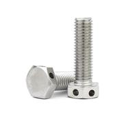 AYYSSM Boulon Hexagonal extérieur en Acier Inoxydable 304 avec Trou sur la tête/Vis avec Trou de sécurité M6-M16(5pcs M6x30)