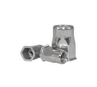 AYYSSM Écrou à Riveter en Acier Inoxydable 304 à tête fraisée et Demi-Corps Hexagonal, Capuchon d'insertion M4-M12(M4 (10Pcs))